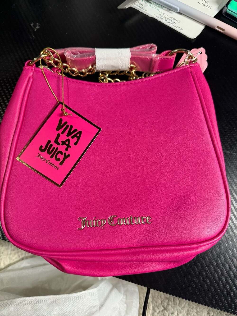 Juicy Couture Hot Pink Chain Handle Shoulder Bag